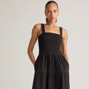 Everlane The Gauze Smock Tiered Dress Black XXS
